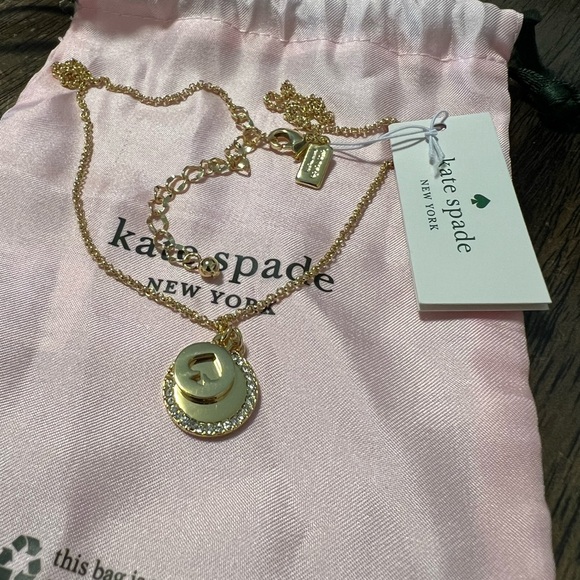 KATE SPADE ♠️ New York 'Spot The Spade' Pave Charm Pendant Necklace - Picture 2 of 5